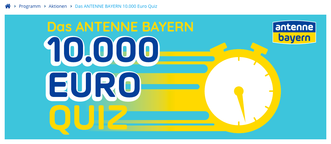 Das ANTENNE BAYERN 10.000 Euro Quiz